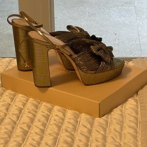 Loeffler Randall Gold Bow Heels